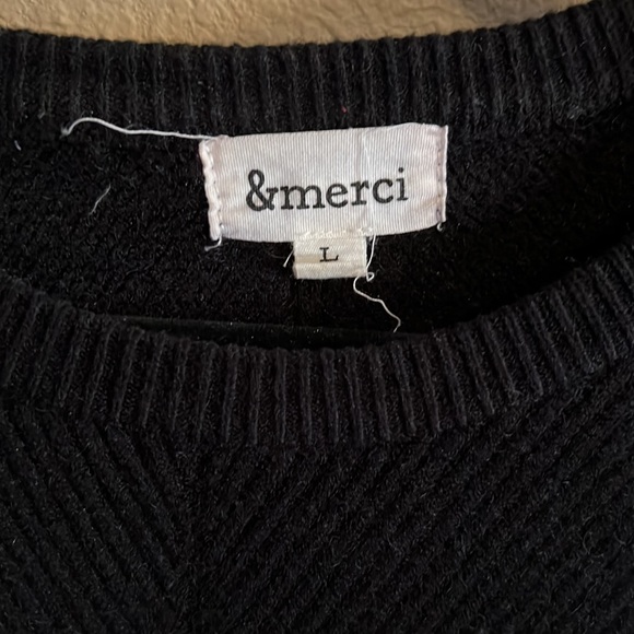 Black Puff Sleeve Sweater - Picture 2 of 4